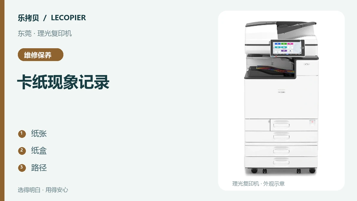 卡纸现象记录主题图,设备图片仅作外观示意。